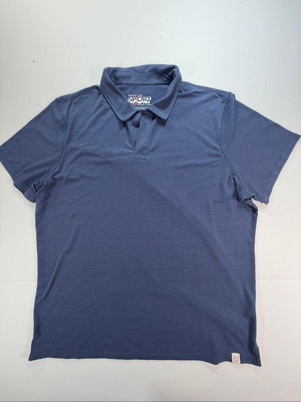 Marine Layer Weekend Sport Polo Men’s Size Large Blue Performance Shirt 14975